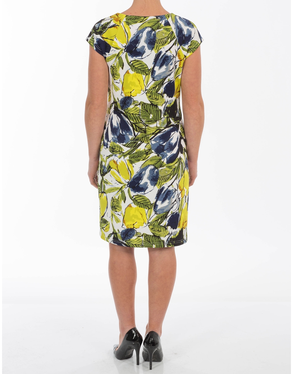 Navy And Lime Scuba Dress