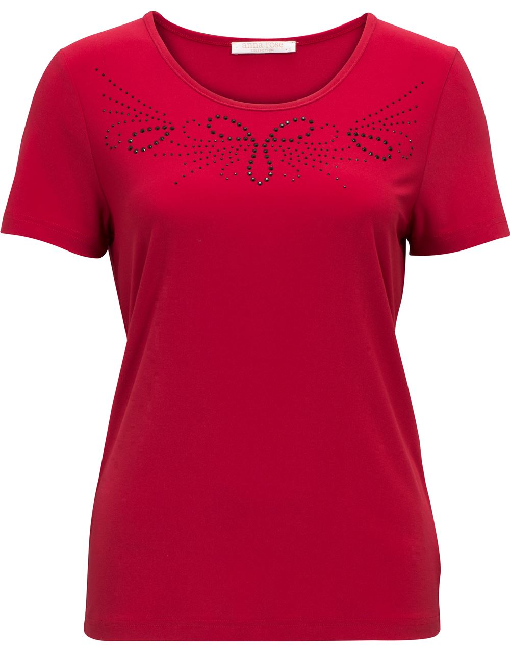 Anna Rose Embellished Top in Red | Klass