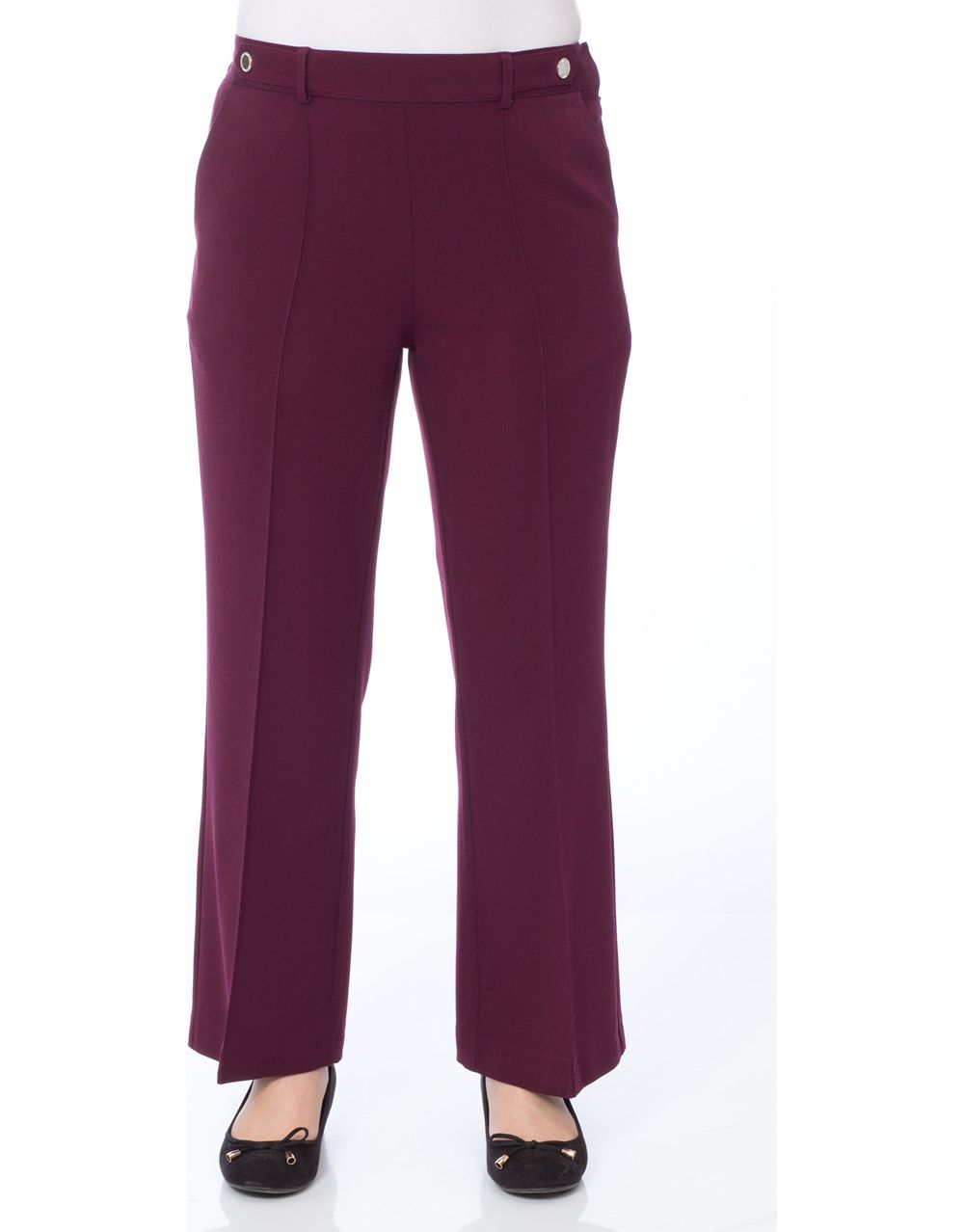 Anna Rose 27 Inch Straight Leg Trousers in Red | Klass