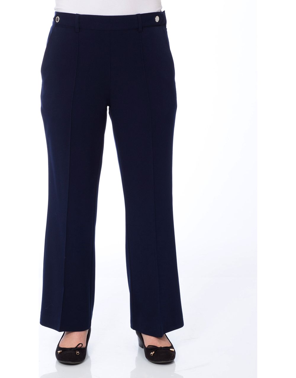 Anna Rose 27 Inch Straight Leg Trousers in Blue | Klass