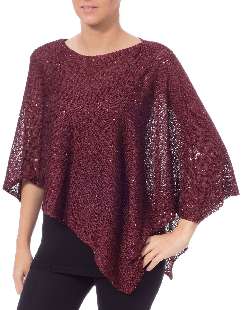 Sequin Knit Poncho