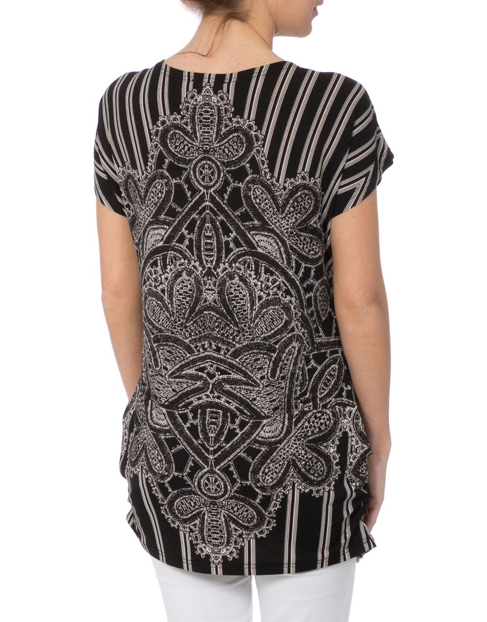 Monochrome Placement Printed Tunic