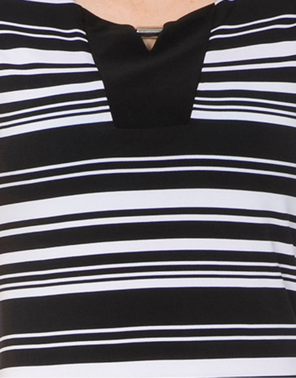 Monochrome Stripe Sleeveless Midi Dress