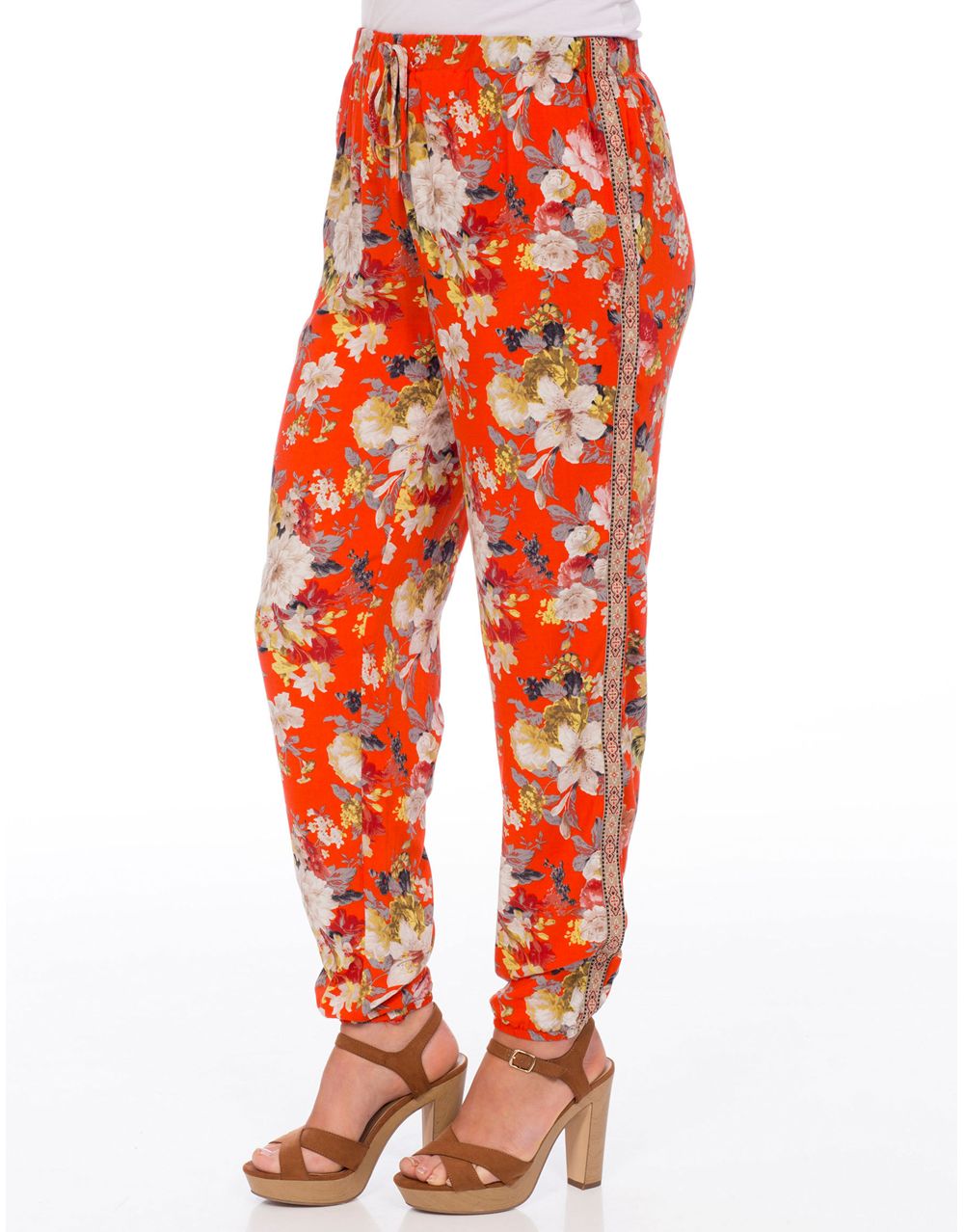 Bouquet Printed Elasticated Waist Trousers