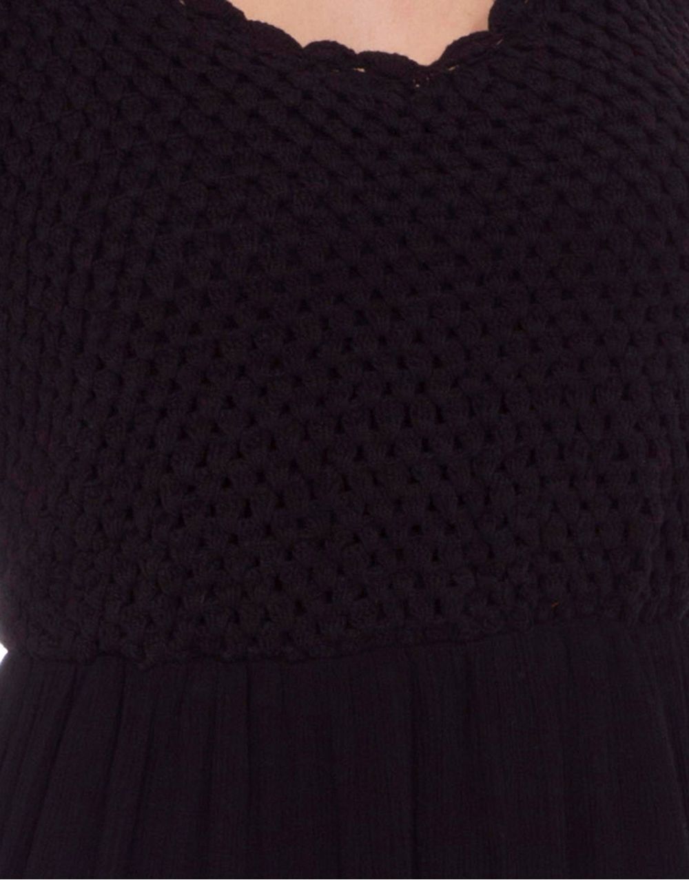 Sleeveless Crochet Trim Maxi Dress