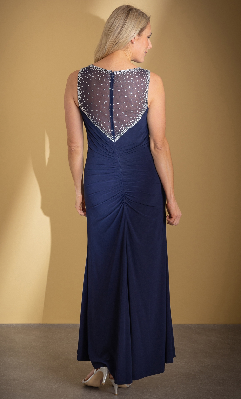Faceted Crystal Luxury Maxi Dress