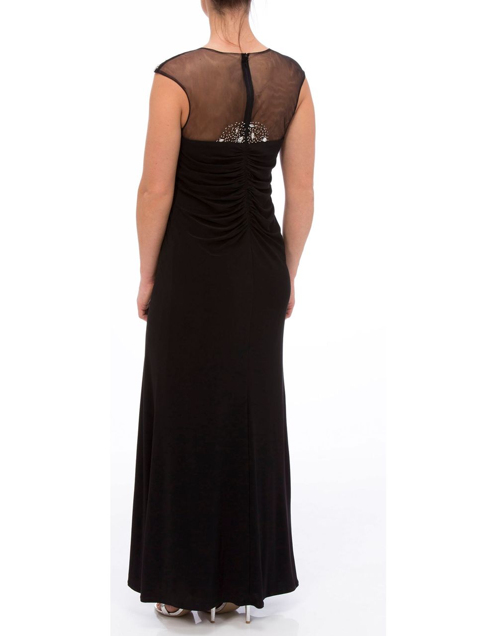 IetpShops Italy - High Neck Embellished Maxi Dress - Black