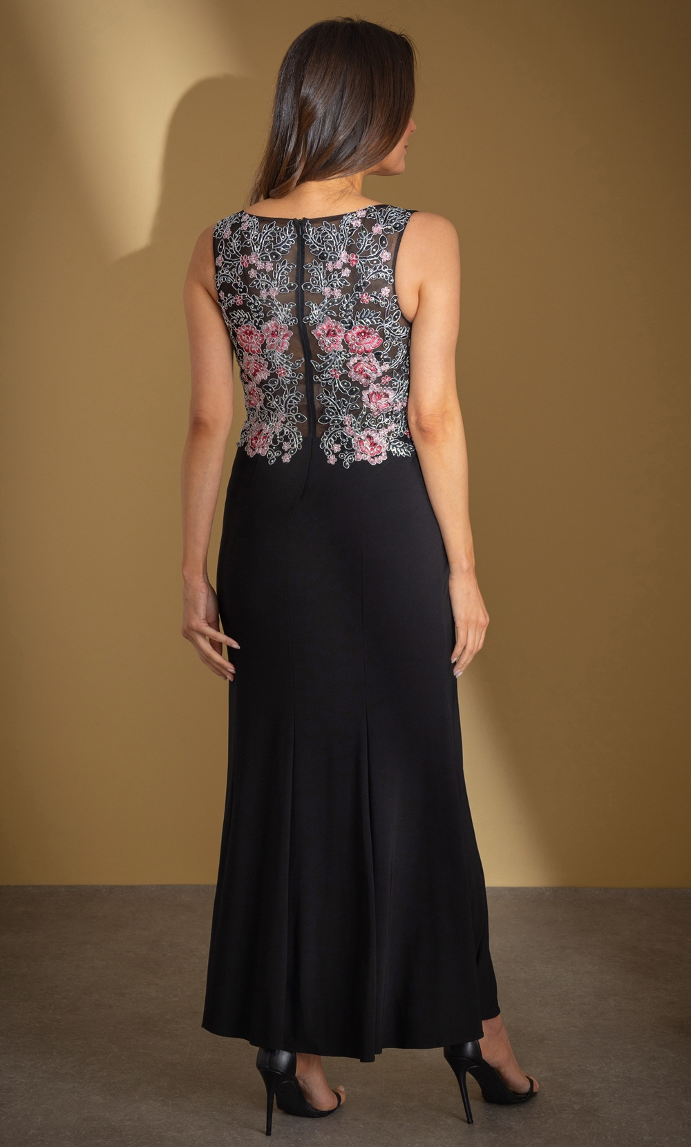 Embroidered Floral Luxury Maxi Dress