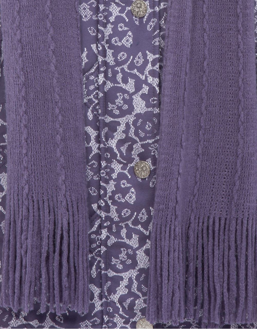 Anna Rose Lace Print Scarf Coat