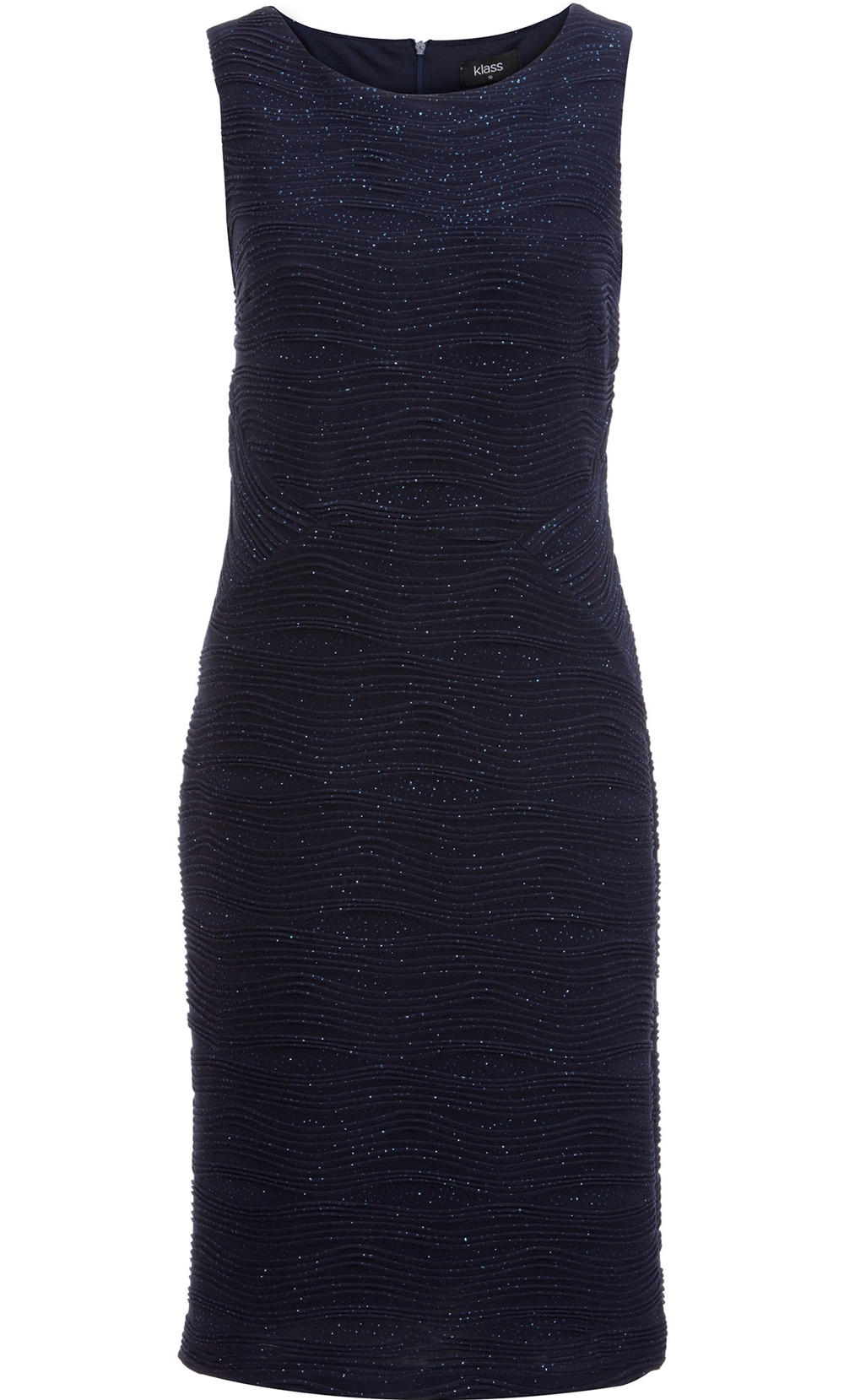 Textured Sparkle Fitted Midi Dress