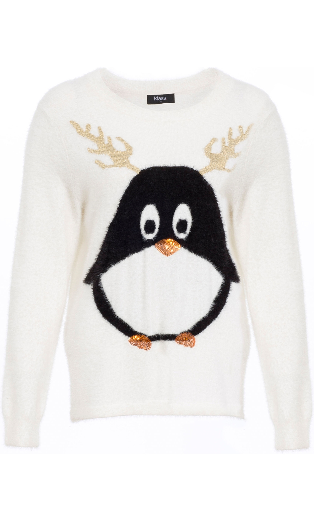 Penguin Design Long Sleeve Knit Top