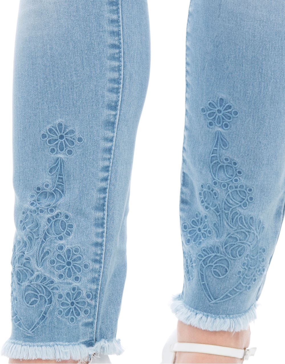 Embroidered Slim Leg Jeans