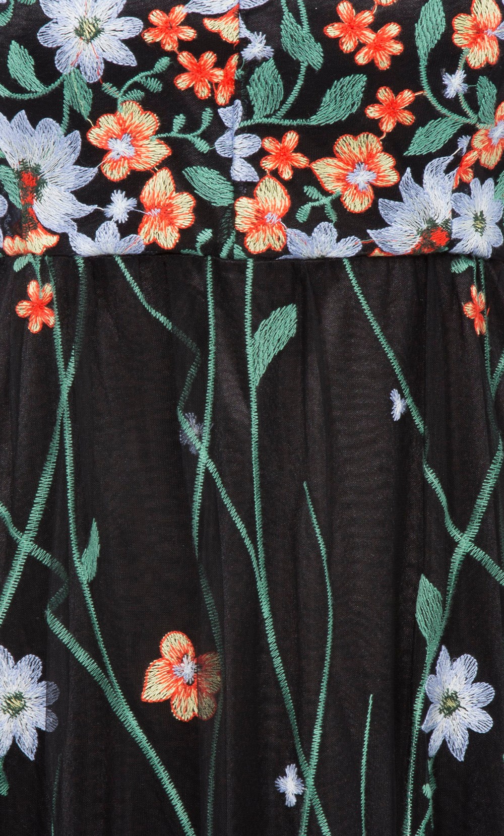 Border Garden Embroidered Mesh Maxi Dress
