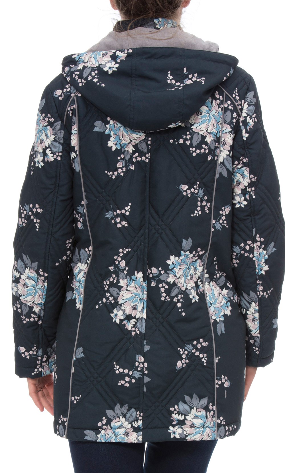 Anna Rose Floral Printed Coat With Scarf