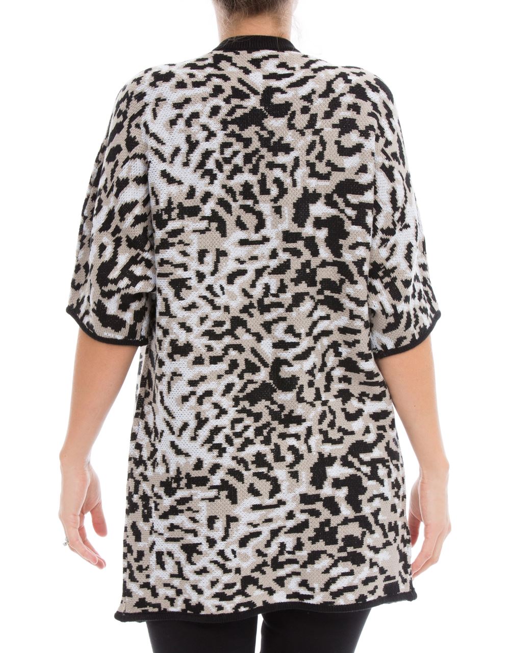 Printed Knit Open Cover Up