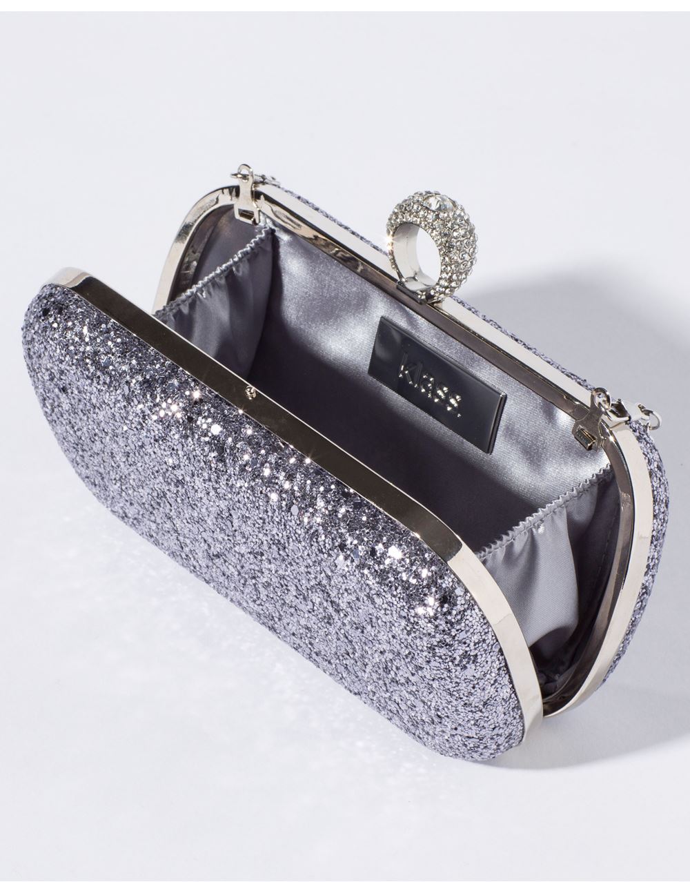 Embellished Glitter Box Clutch Bag
