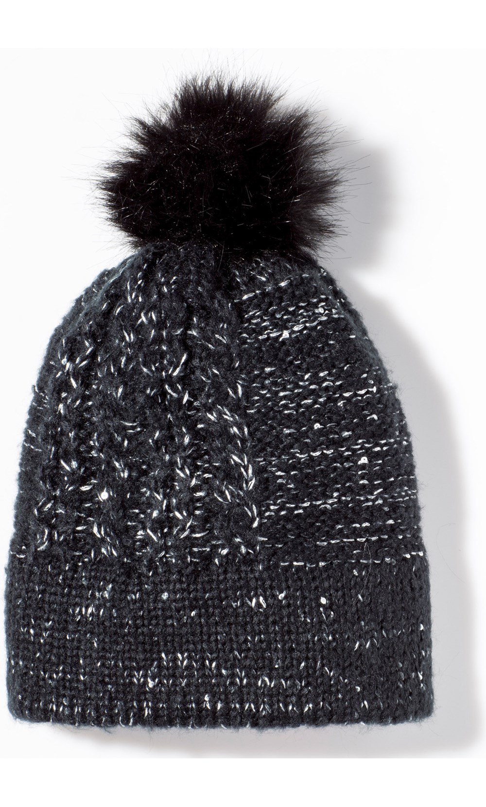 Brands - Klass Faux Fur Bobble Hat Black Women’s