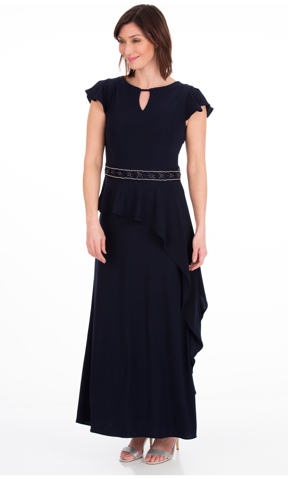 Brands - Klass Short Frill Sleeve Maxi Dress Midnight Women’s