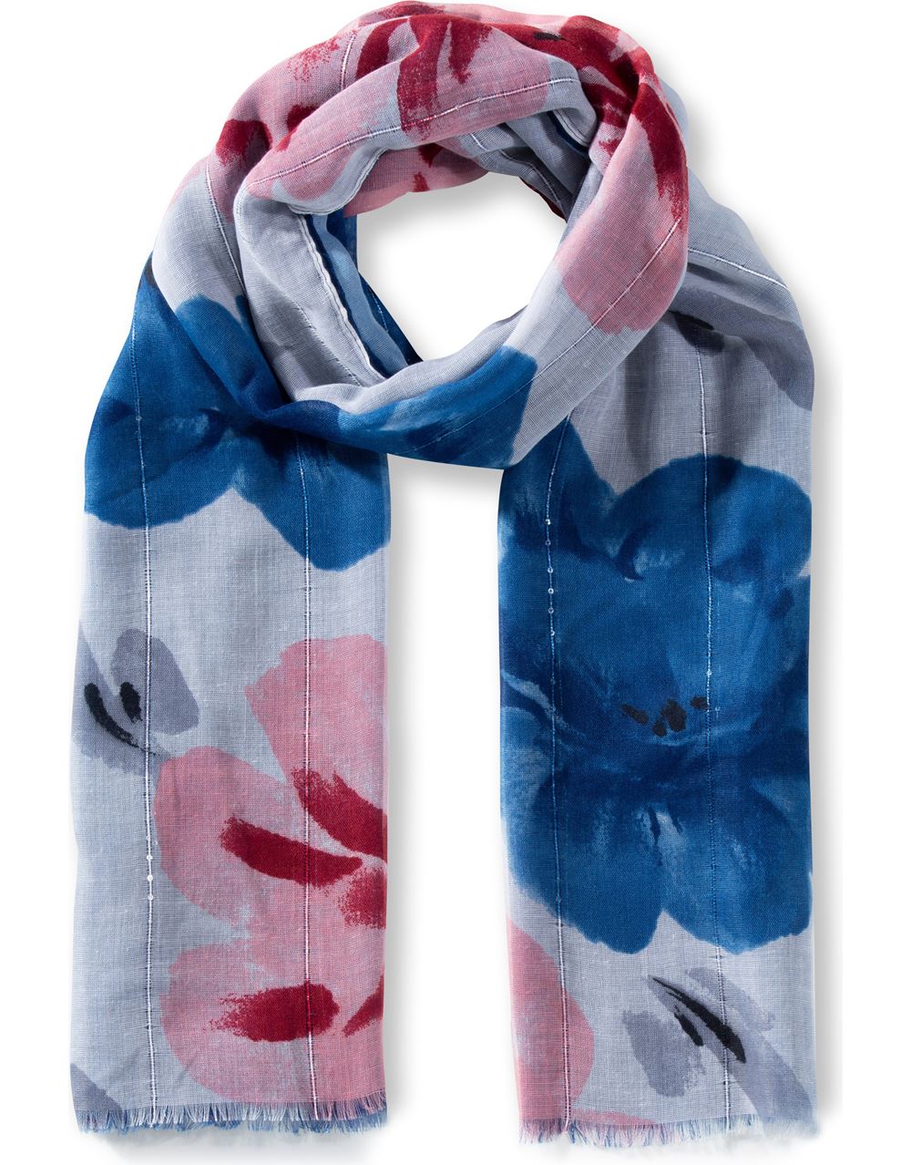 Anna Rose Floral Print And Ombre Lightweight Scarf