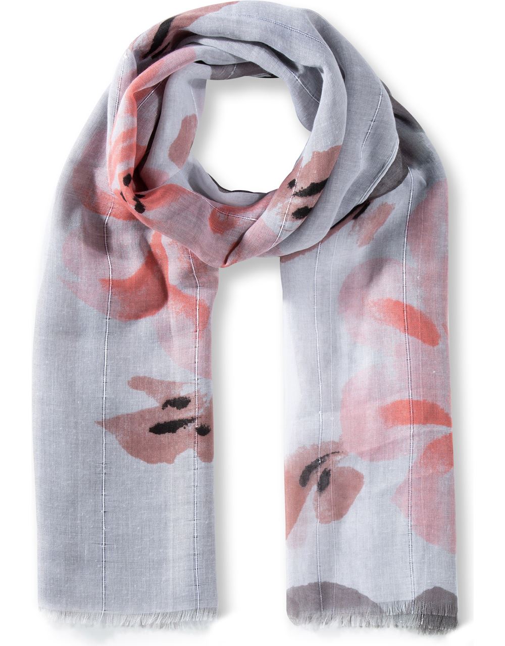 Anna Rose Floral Print And Ombre Lightweight Scarf