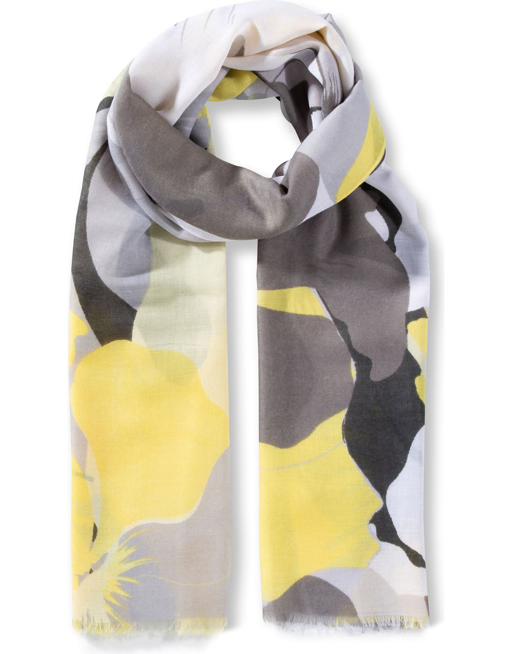 Large Floral Printed Lightweight Scarf