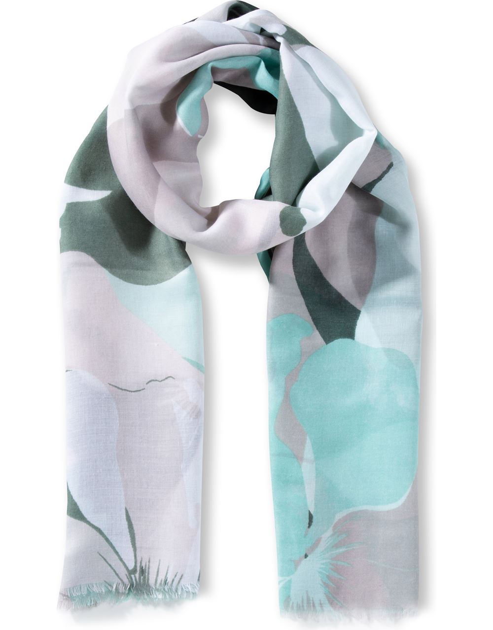 Large Floral Printed Lightweight Scarf