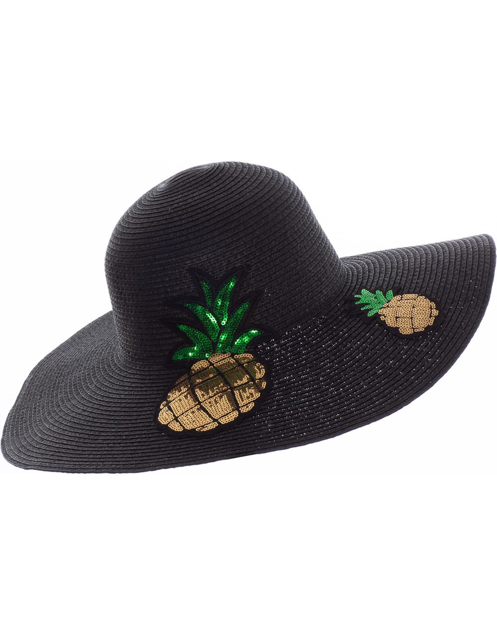 Pineapple Motif Floppy Hat