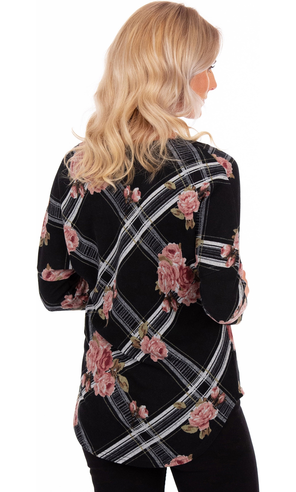 Floral Print Zip Front Knitted Tunic