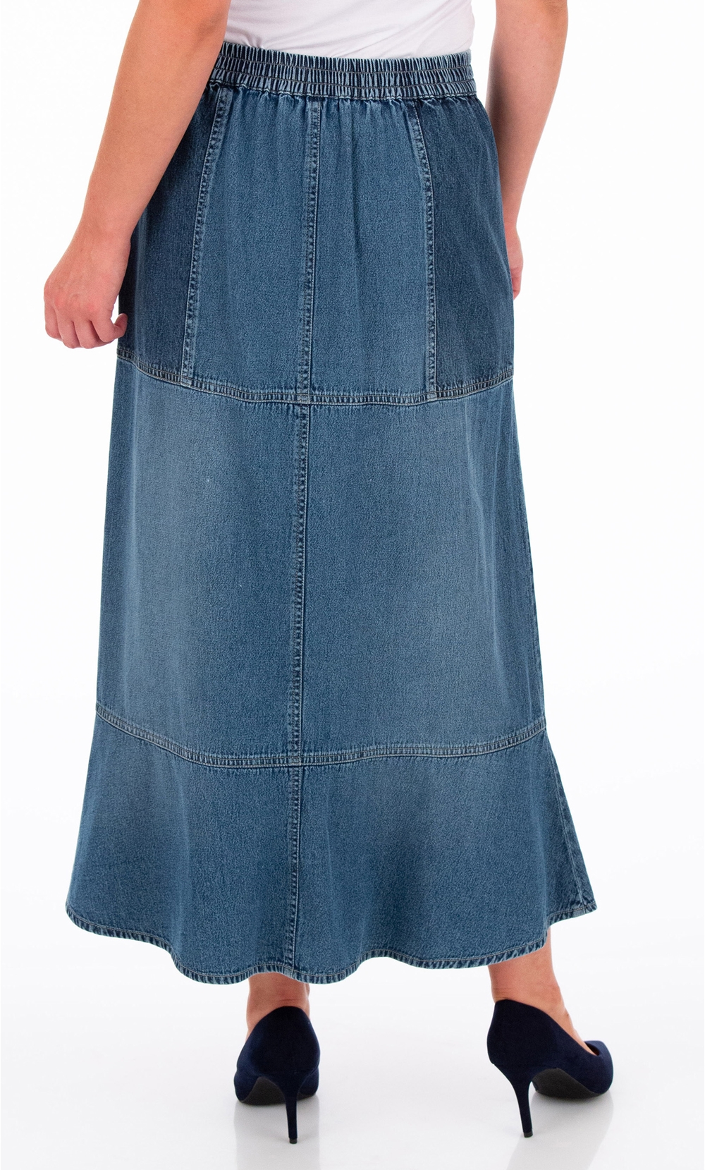 Pull on sale denim skirt uk