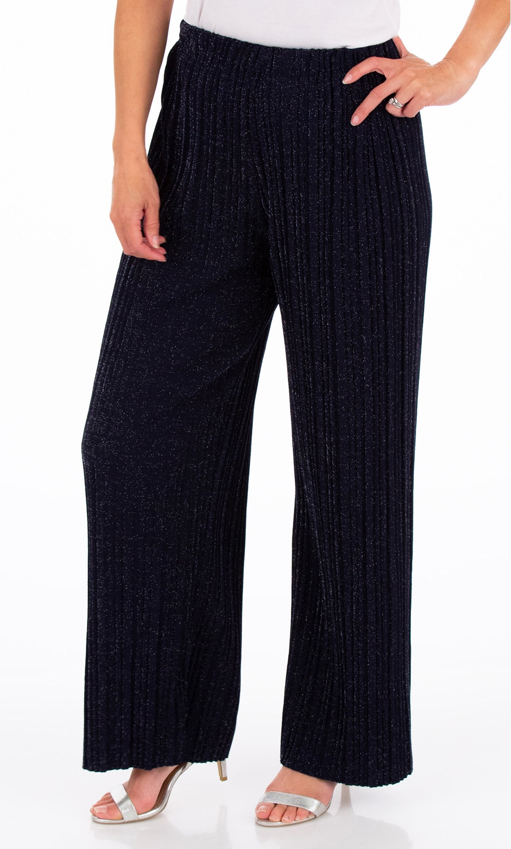 Pleated Pull On Sparkle Trousers