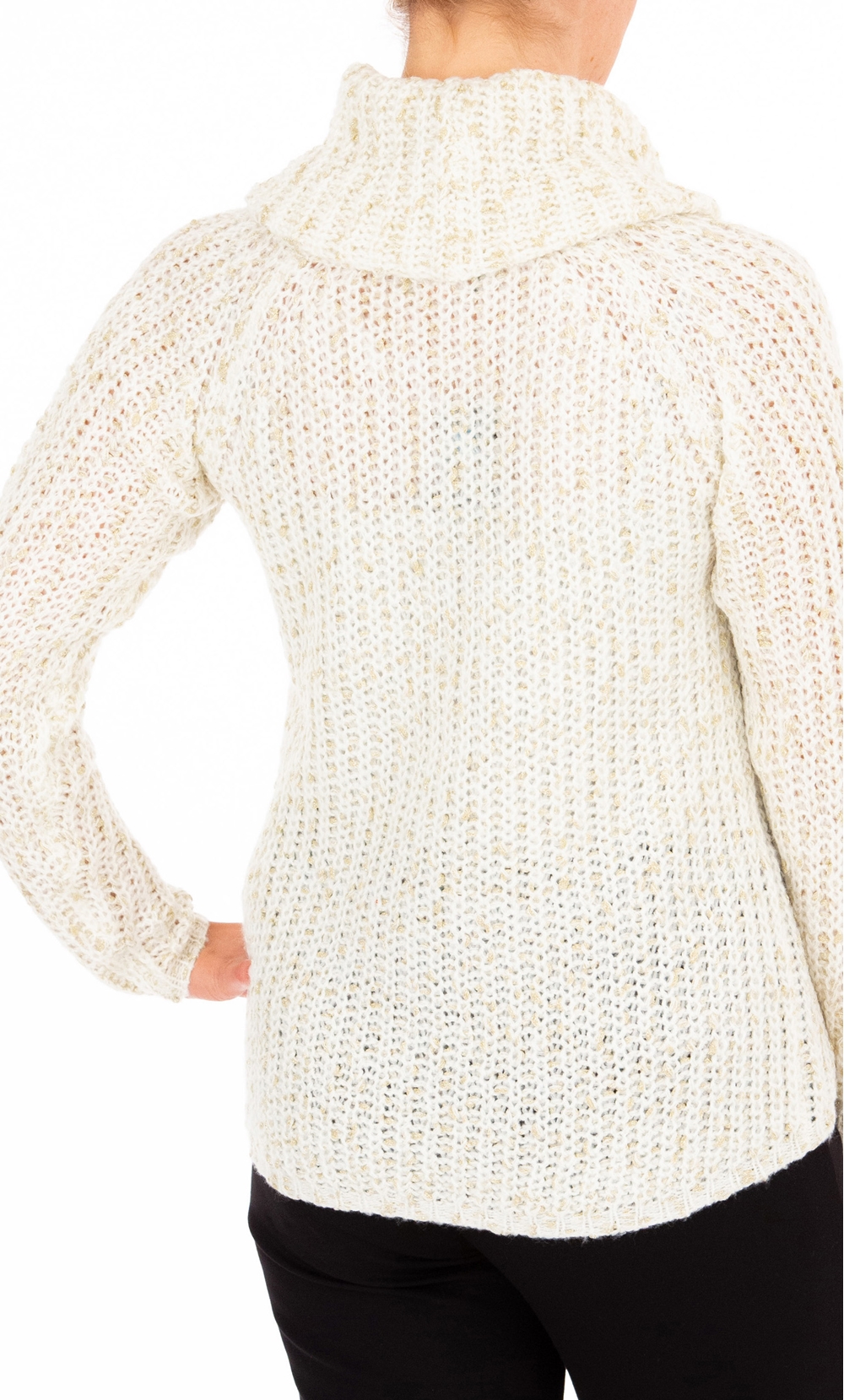 Anna Rose Shimmer Cowl Neck Knit Top