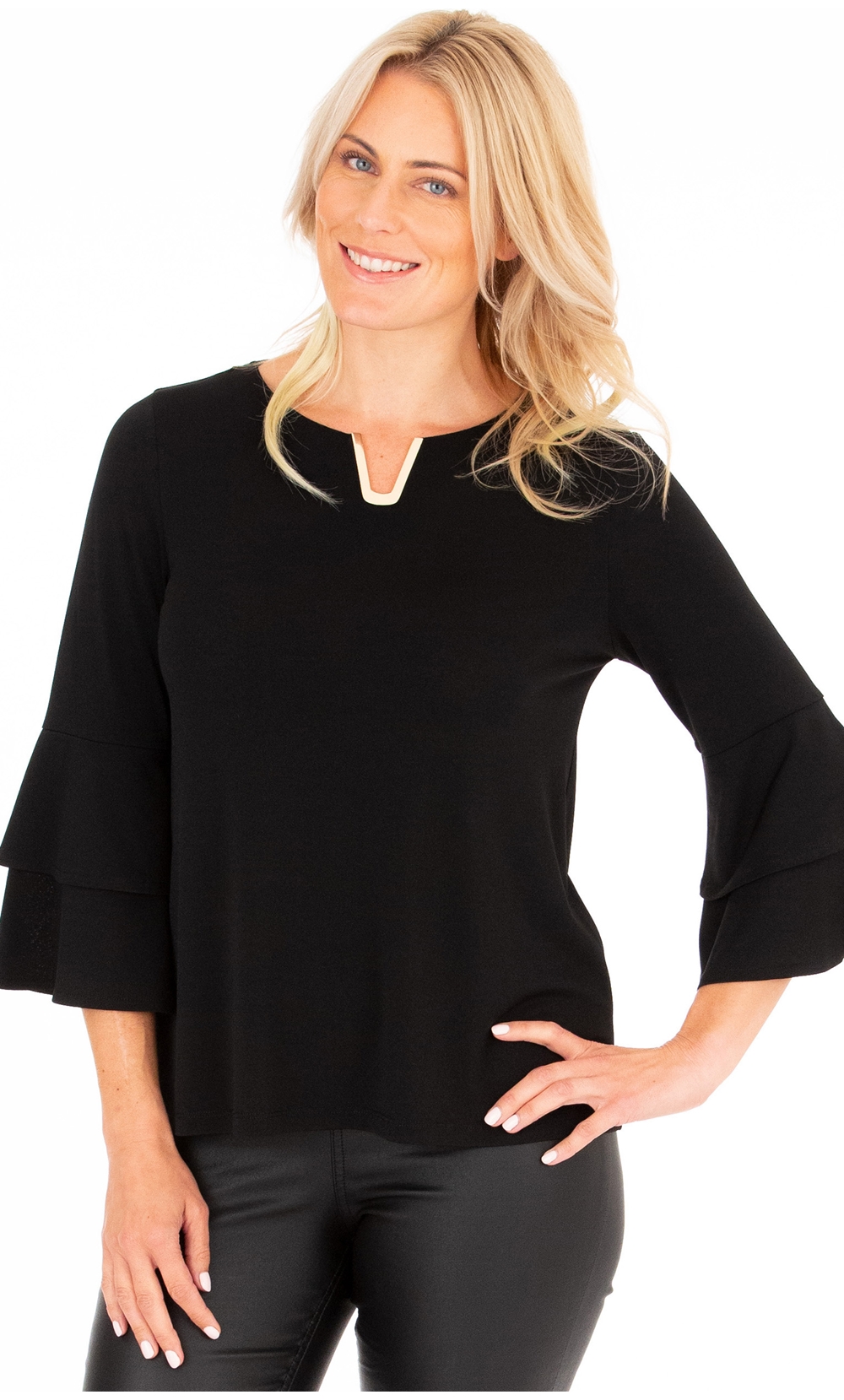 Bell Sleeve Stretch Top