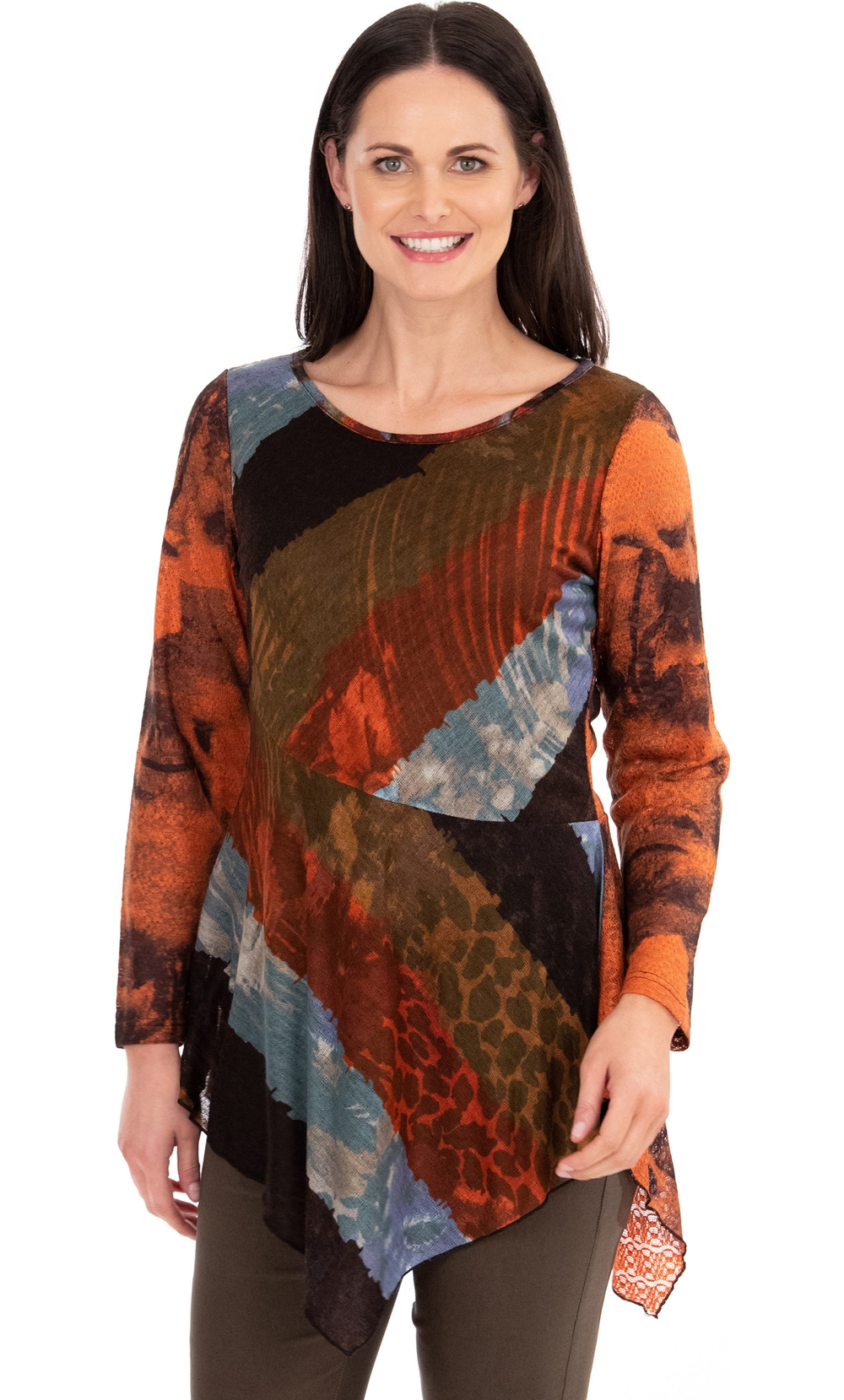 Printed Long Sleeve Knitted Tunic