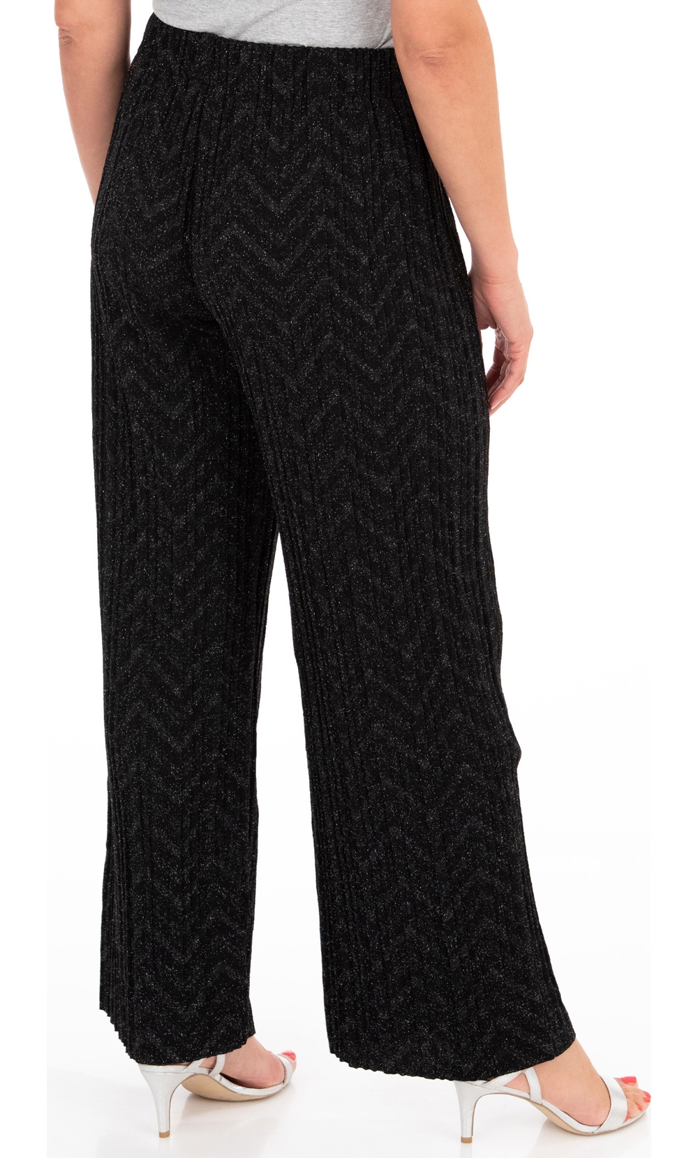Pleated Wide Leg Shimmer Trousers