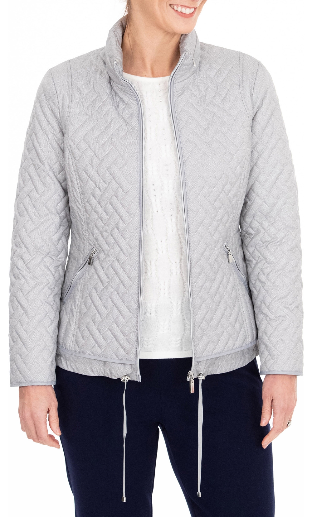 Anna Rose Quilted Zip Up Coat