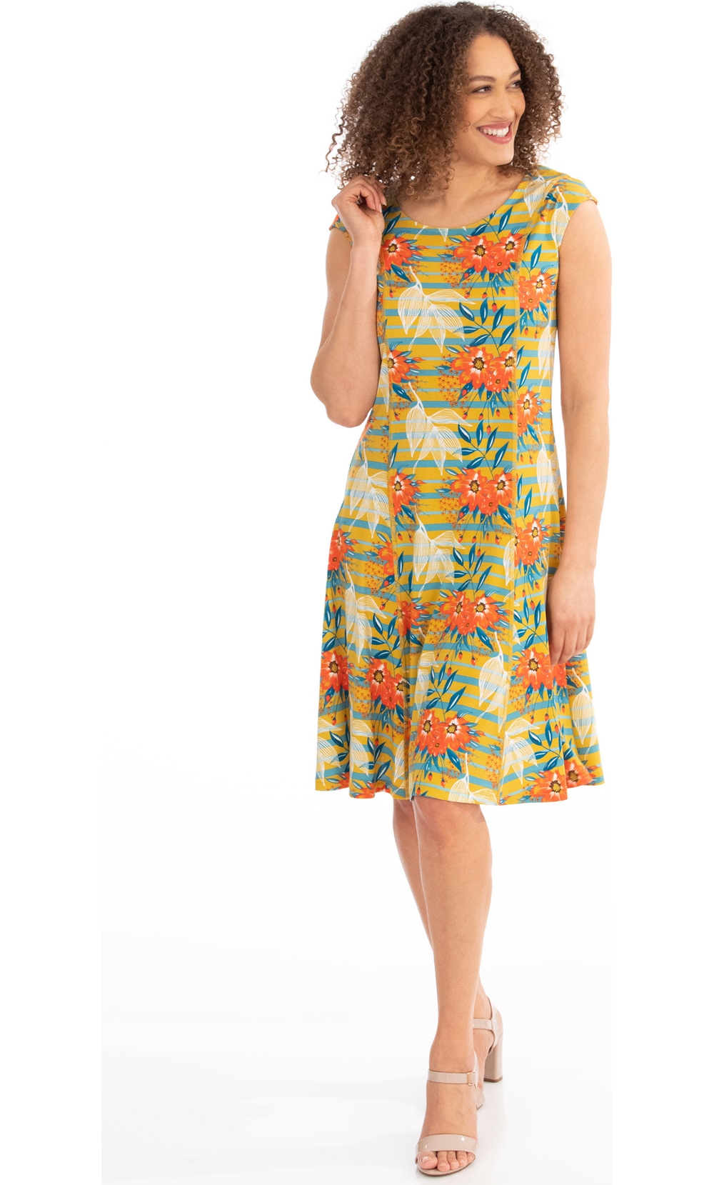 Panelled Floral Print Dress