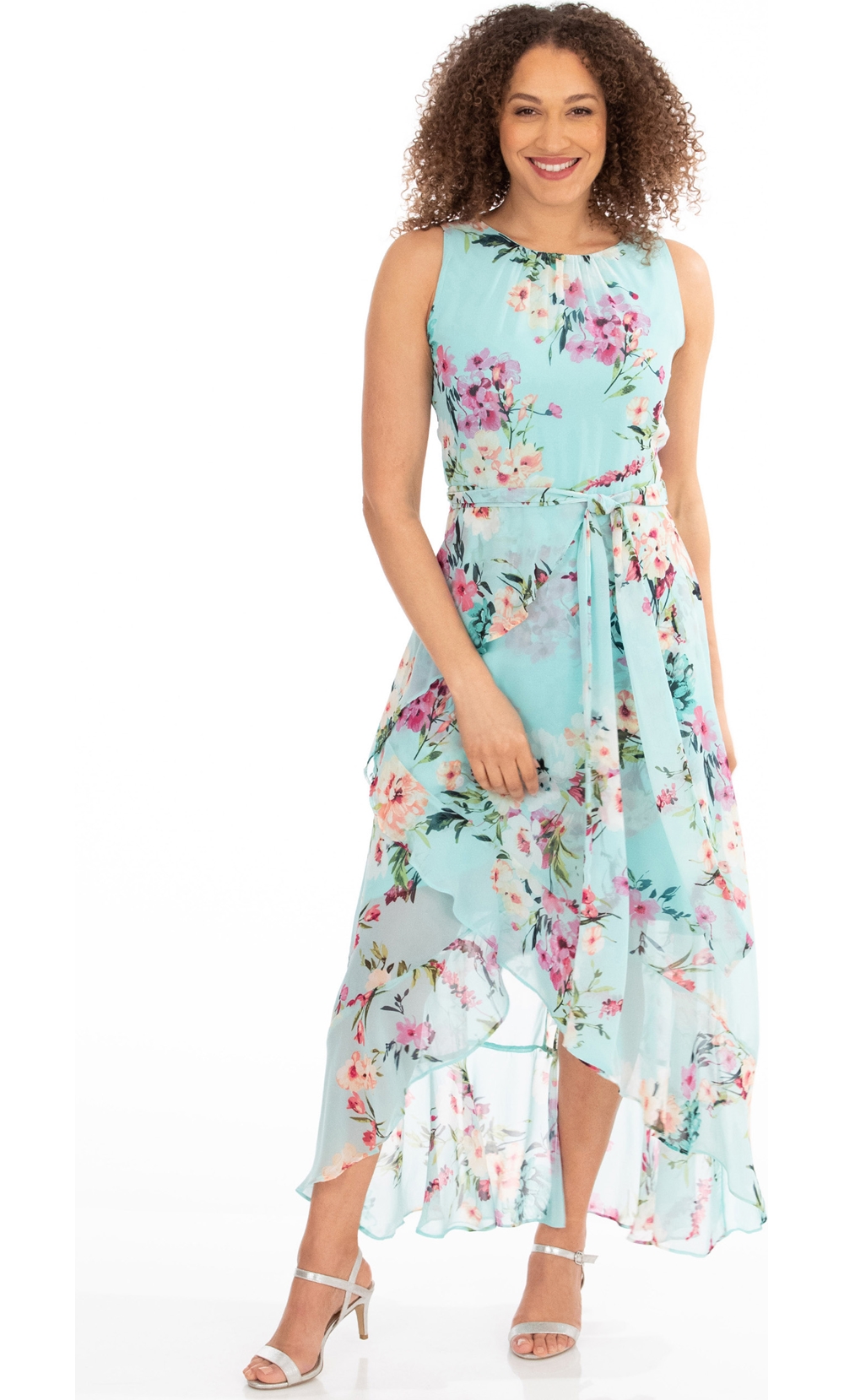Floral Chiffon Sleeveless Dress