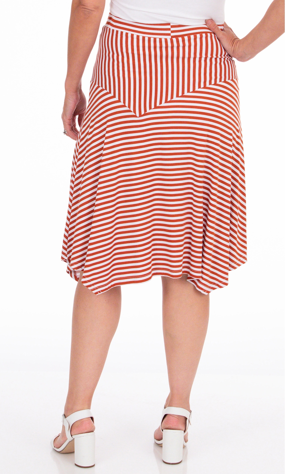 Pull On Striped Jersey Skirt