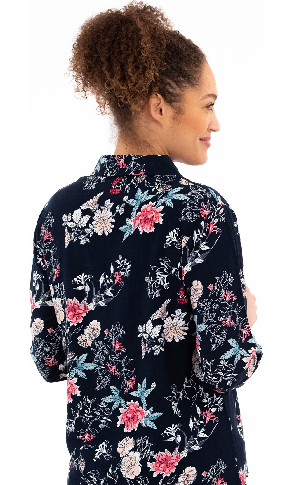 Long Sleeve Floral Print Pyjama Top