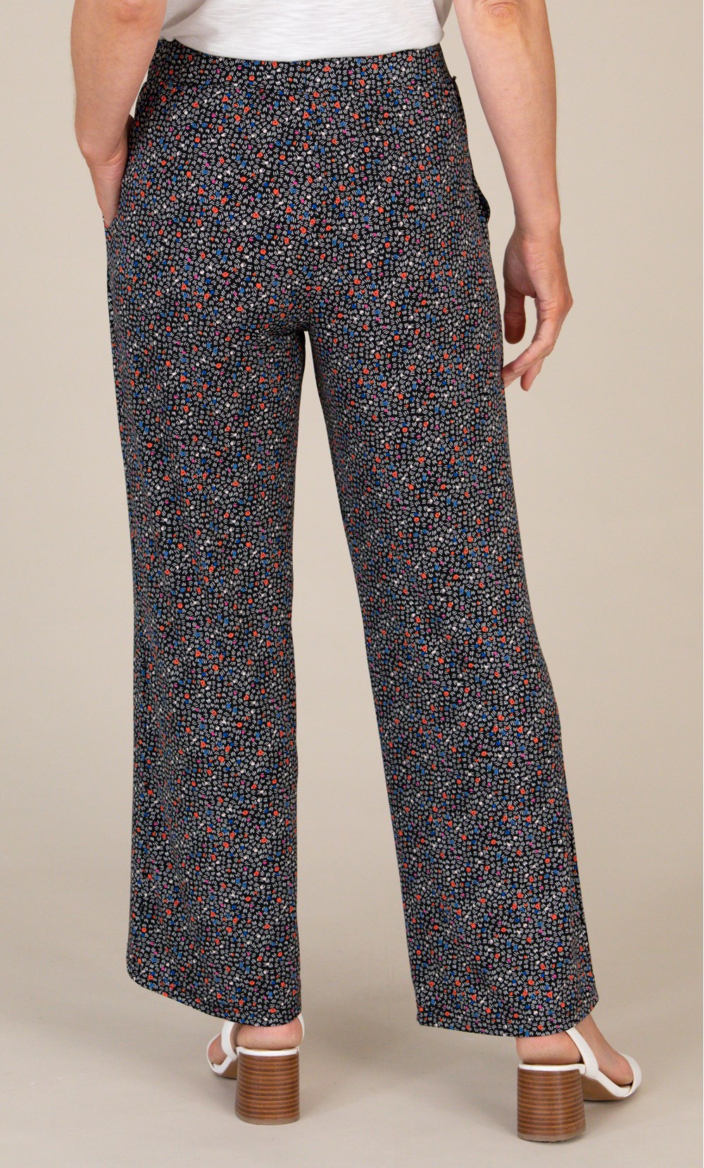 Anna Rose Wide Leg Printed Jersey Trousers