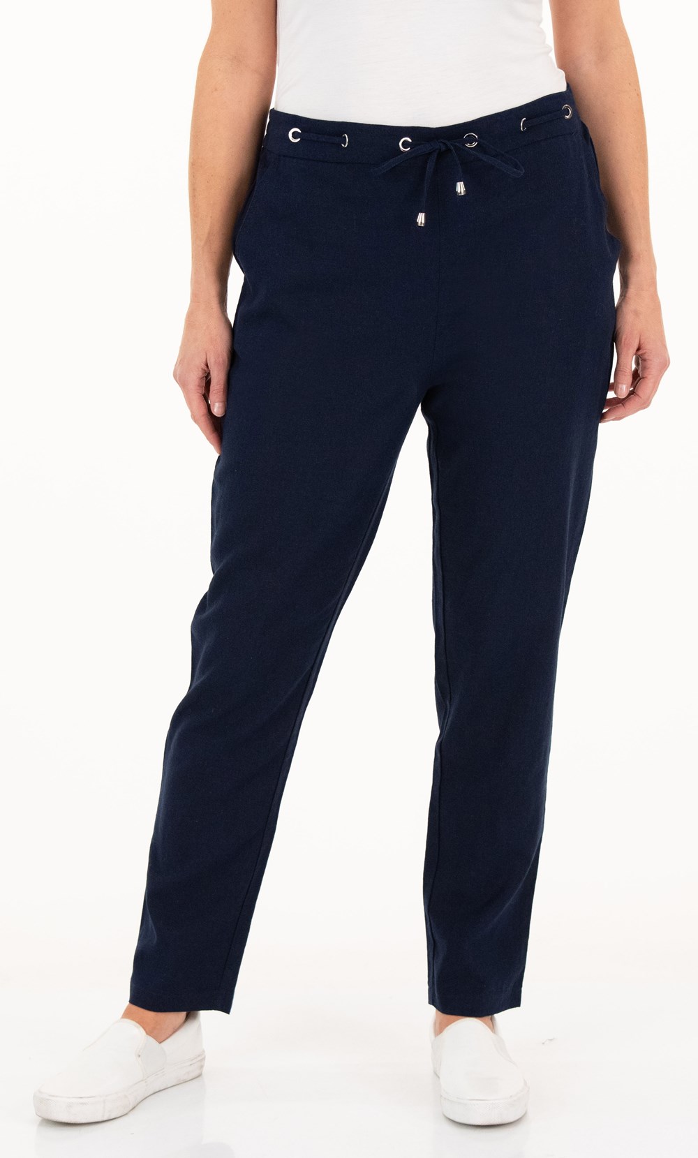 Anna Rose Linen Blend Tapered Trousers