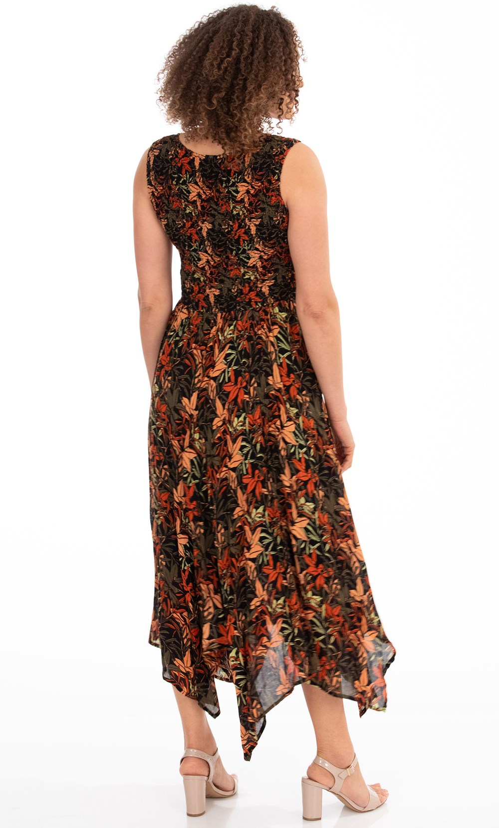 Printed Smocked Maxi Dress