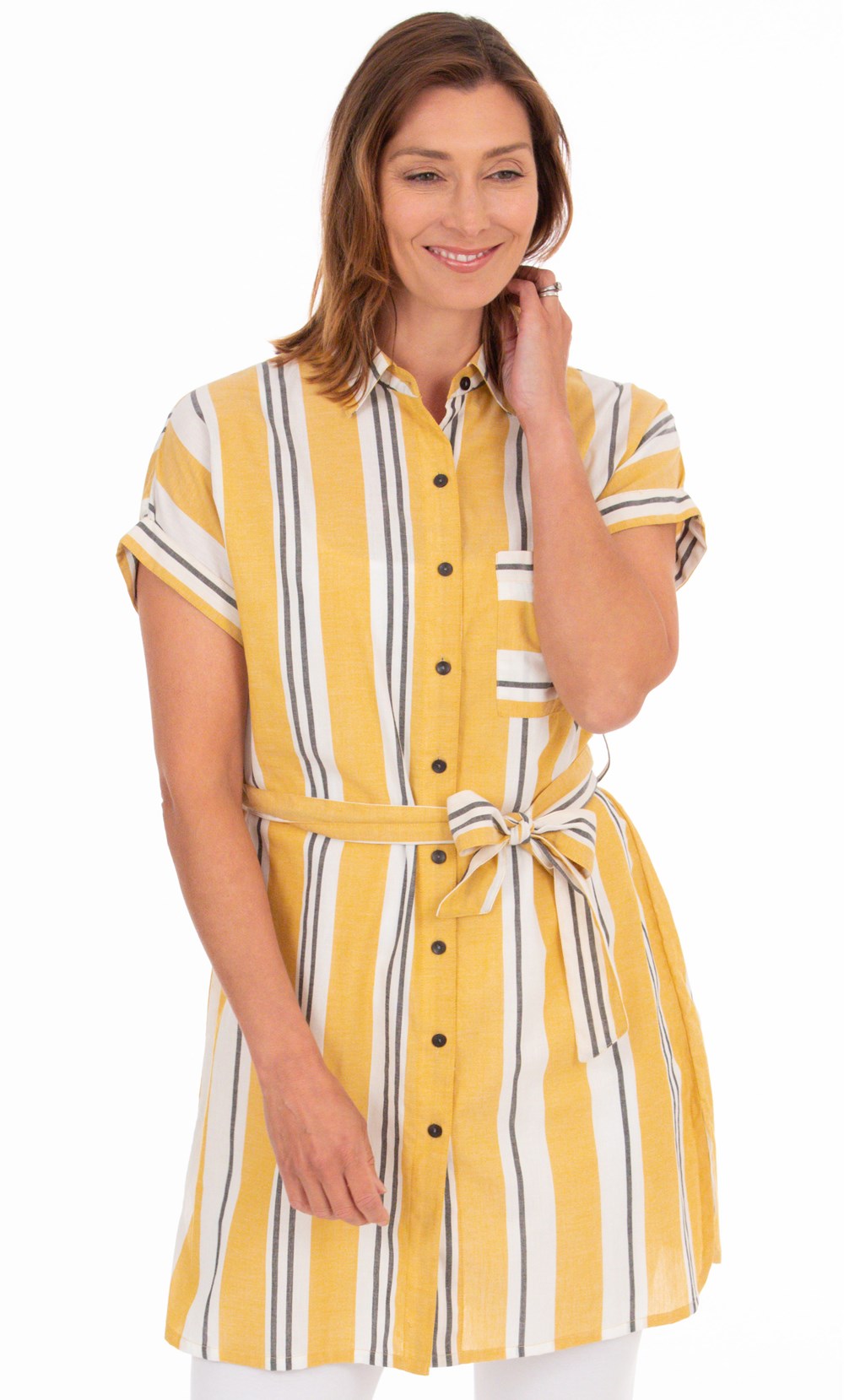 Striped Cotton Shirt Dress