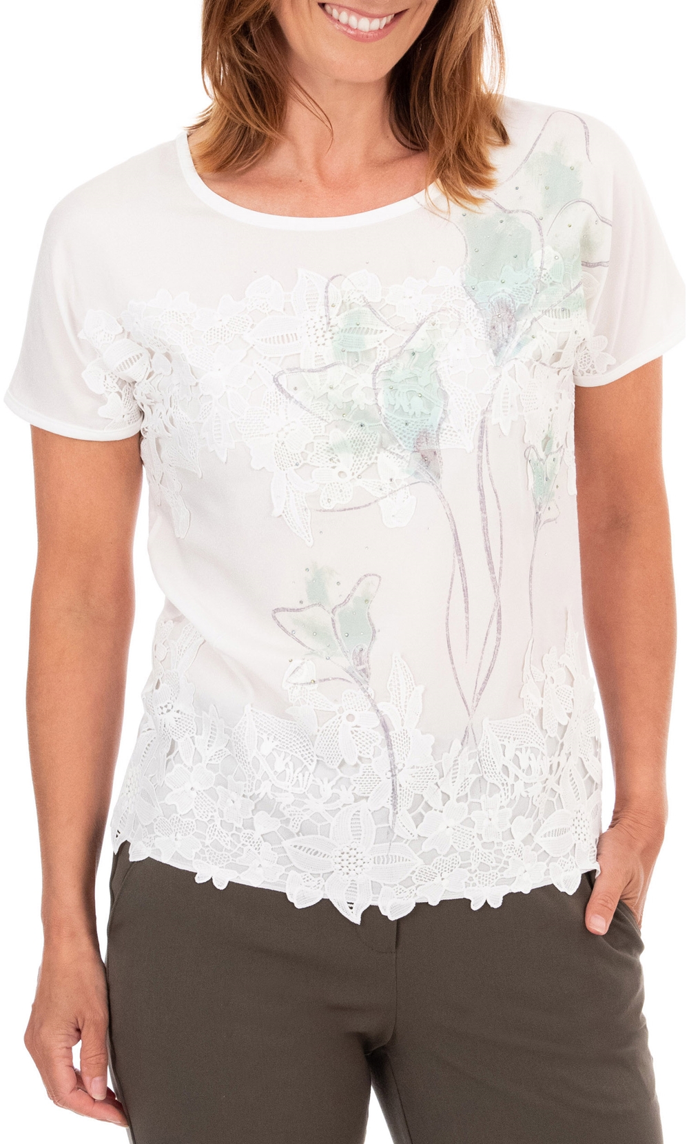 Anna Rose Placement Print Top