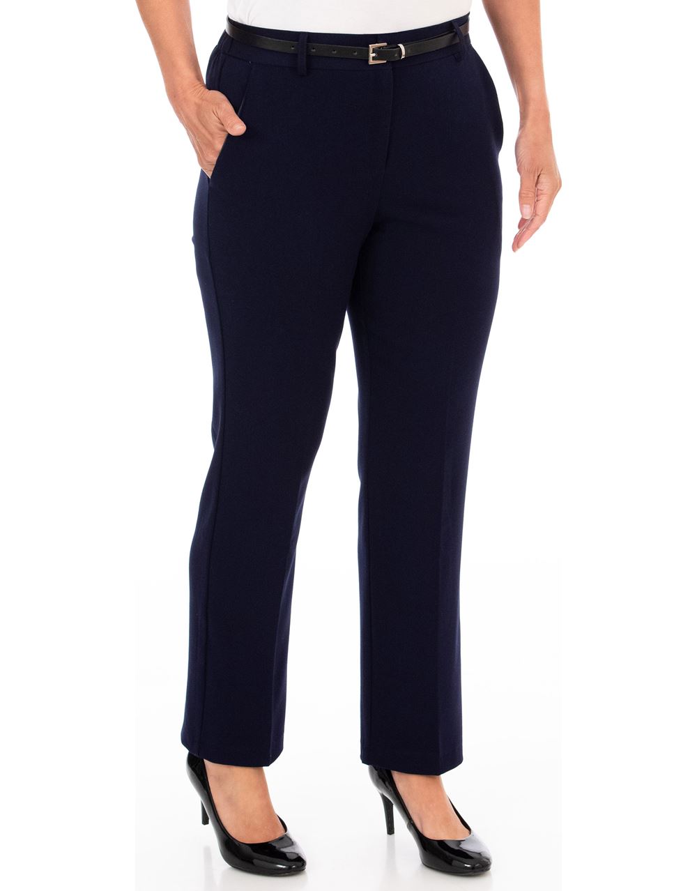 Anna Rose Straight Leg Trousers 27 inch in Blue | Klass