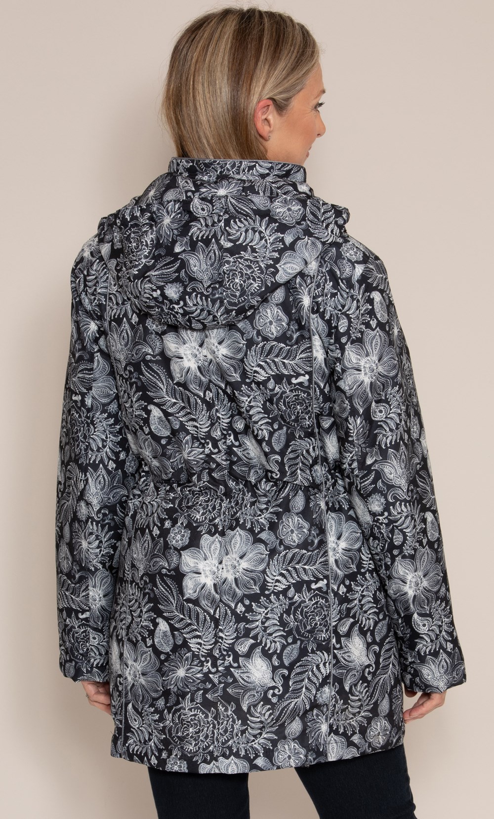 Anna Rose Print Coat With Scarf
