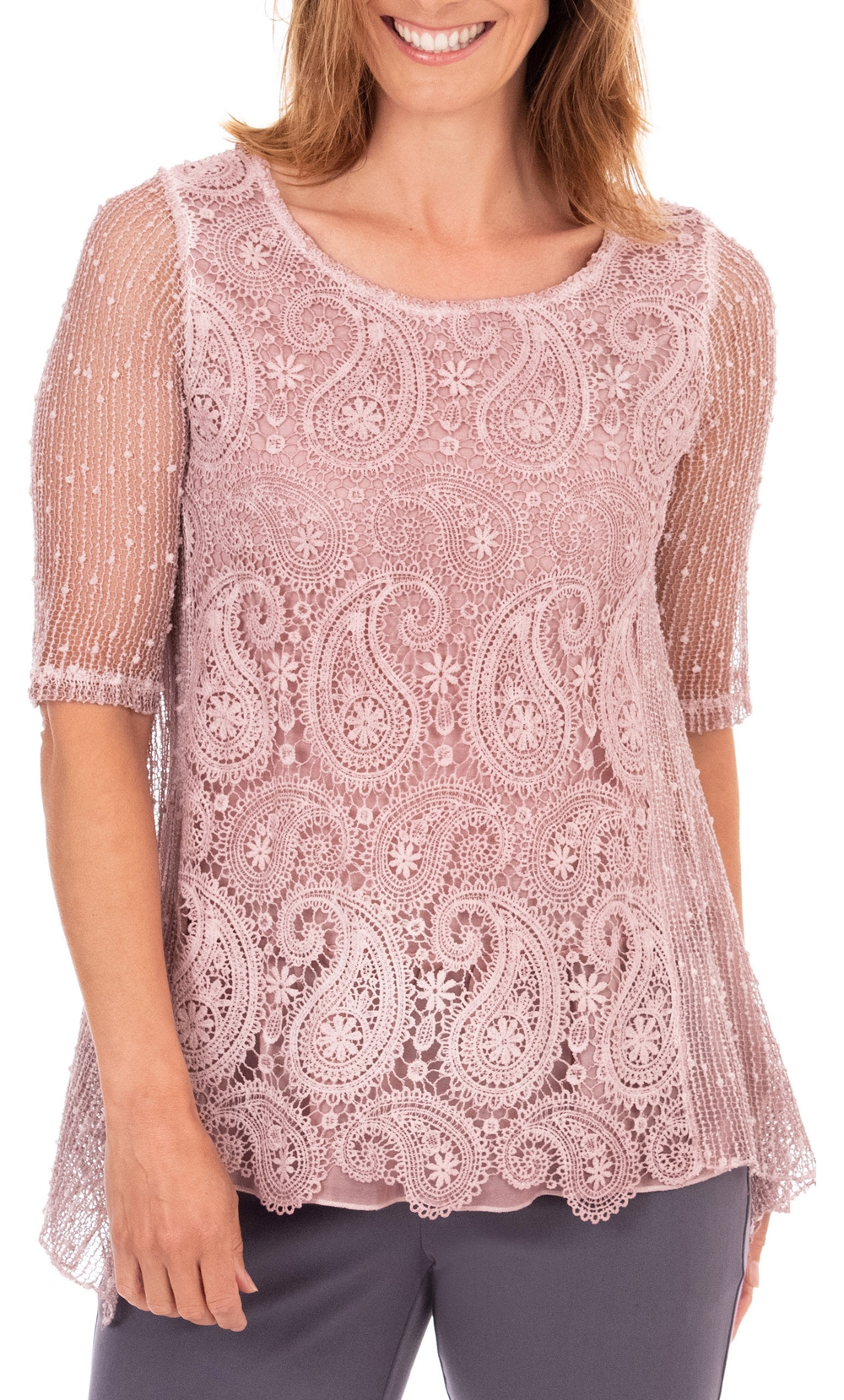 Anna Rose Lace Front Tunic