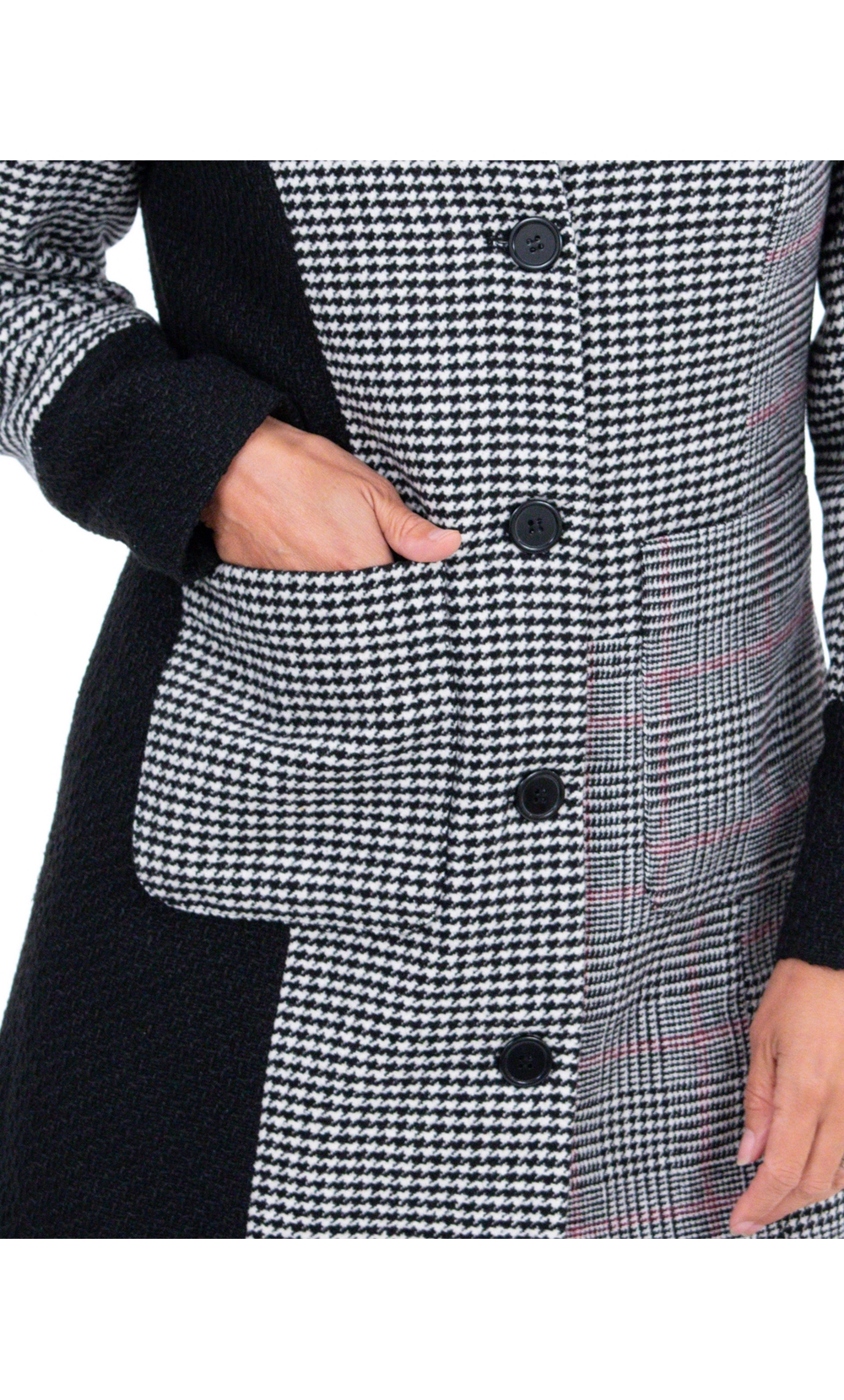 Patch Work Checked Coat