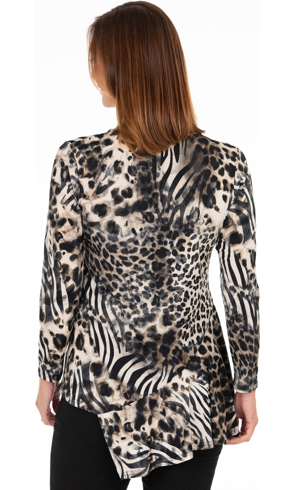 Dipped Hem Animal Print Tunic