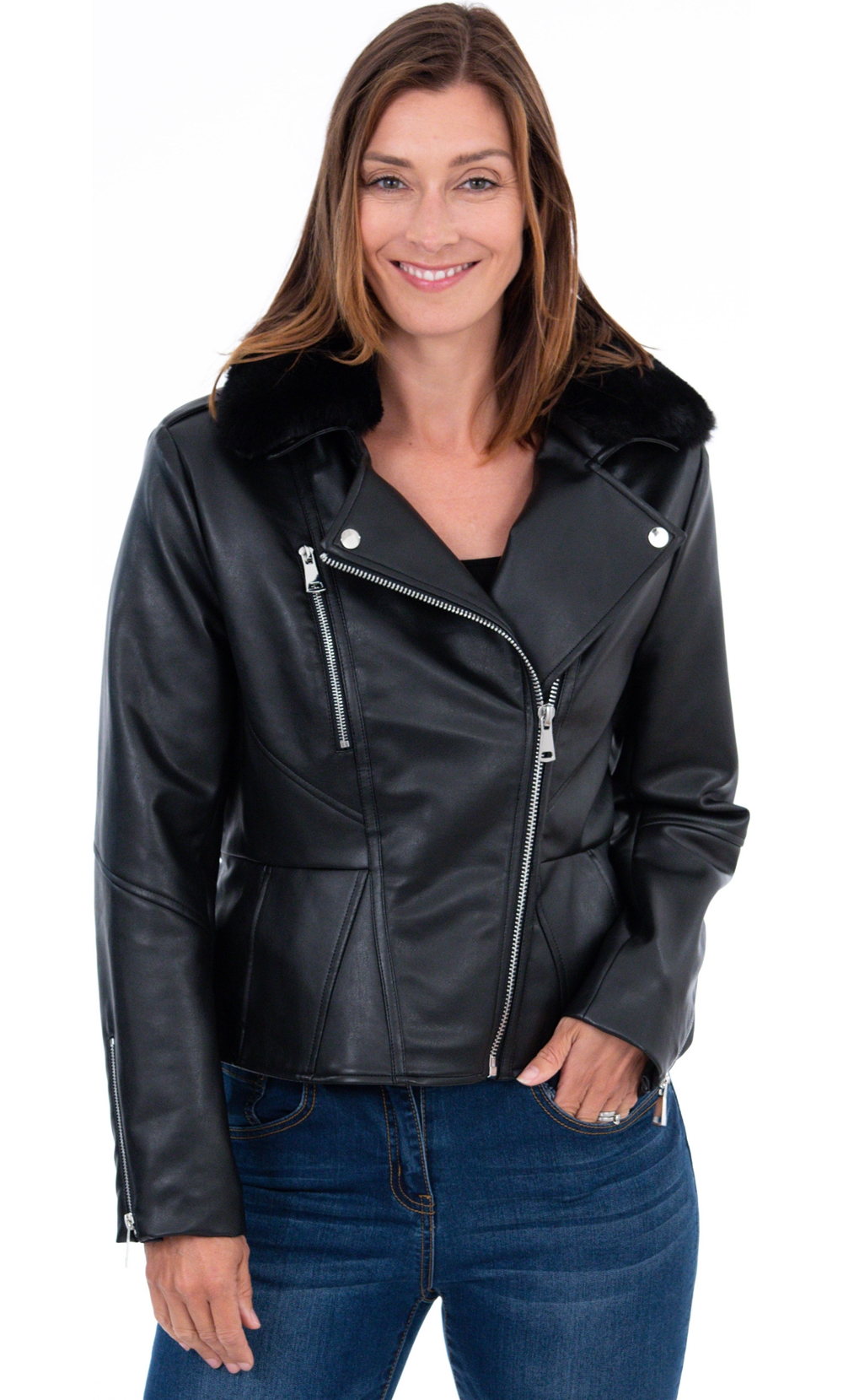 Faux Leather Biker Jacket